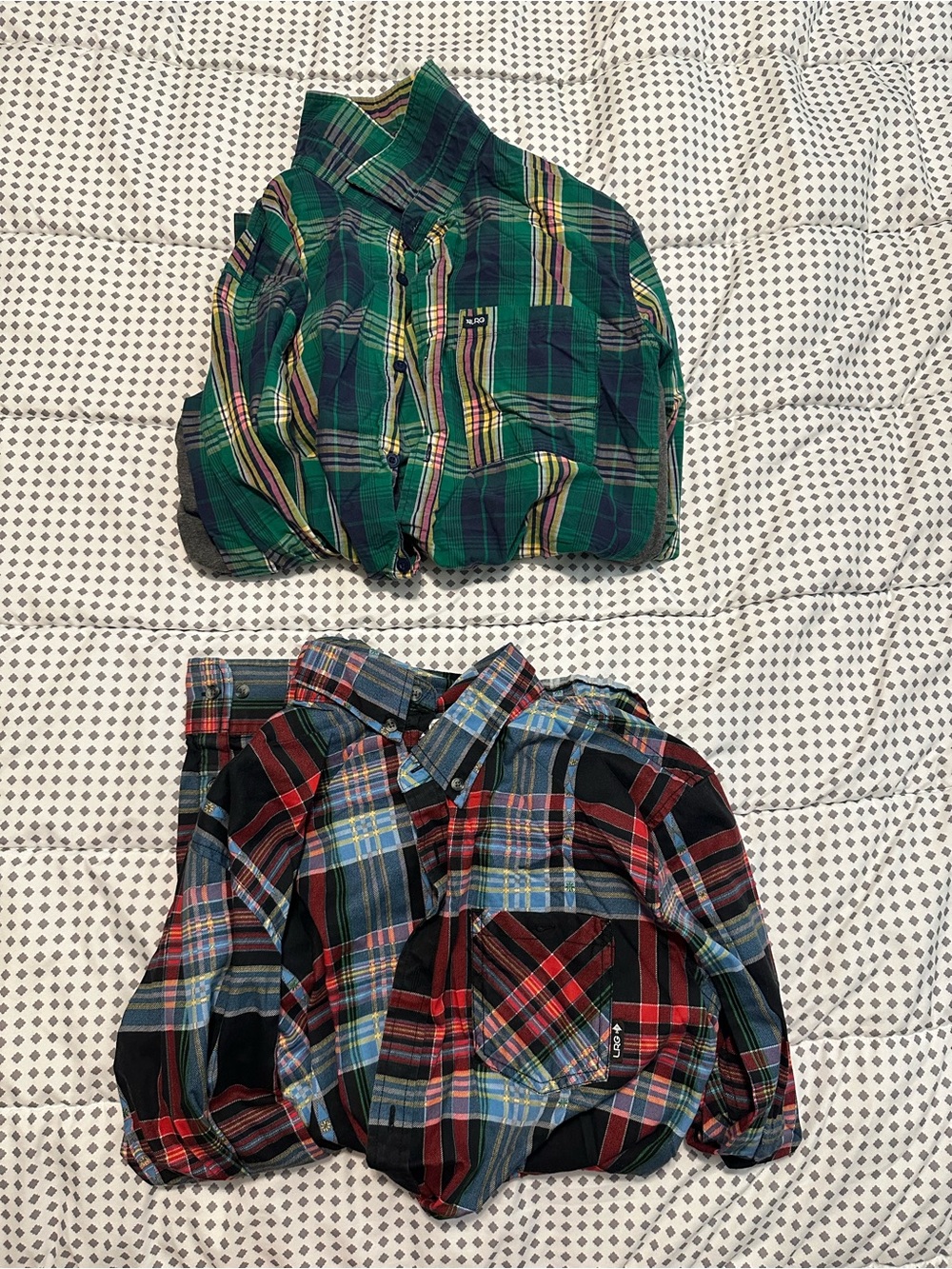 Two Lifted Research Group LRG Patterned Long Sleeve Button Down Shirts
